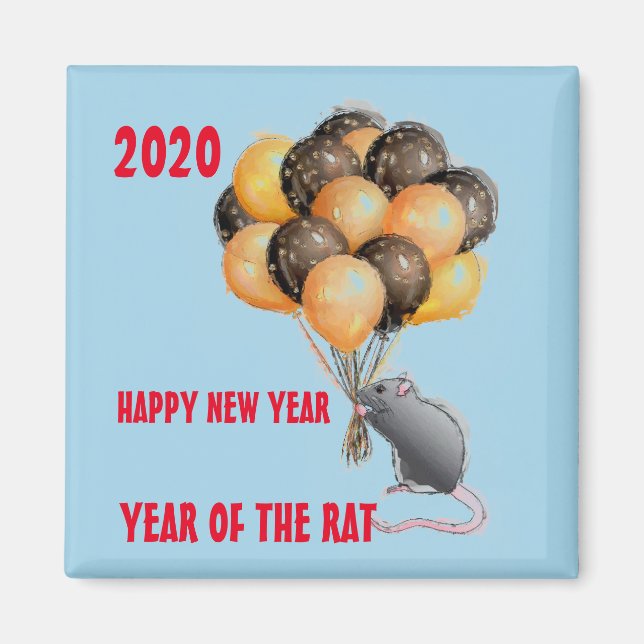 IMÁN 2020 FELIZ AÑO NUEVO DE LA RATA (Frente)