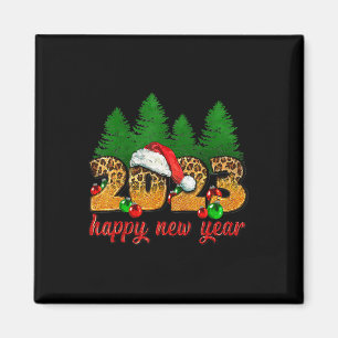 Imán 2023 Feliz Año Nuevo Leopard Año Nuevo Eve Fiesta