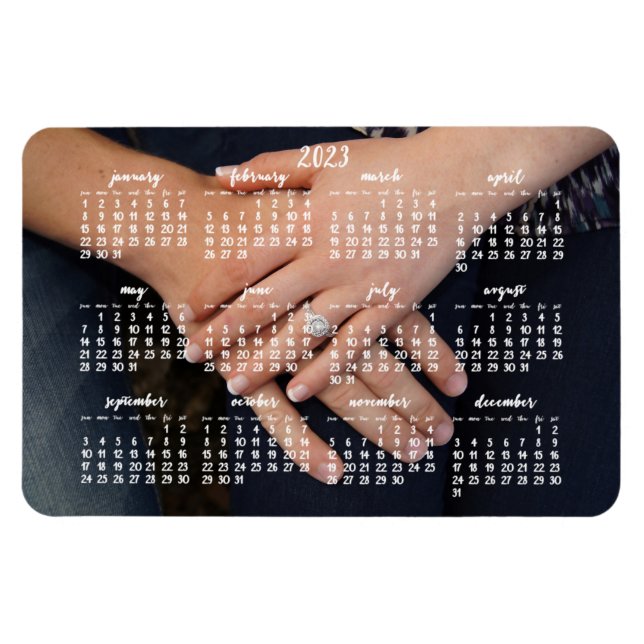 Imán 2023 Magnetic Calendar Photo Magnet 4x6 (Horizontal)