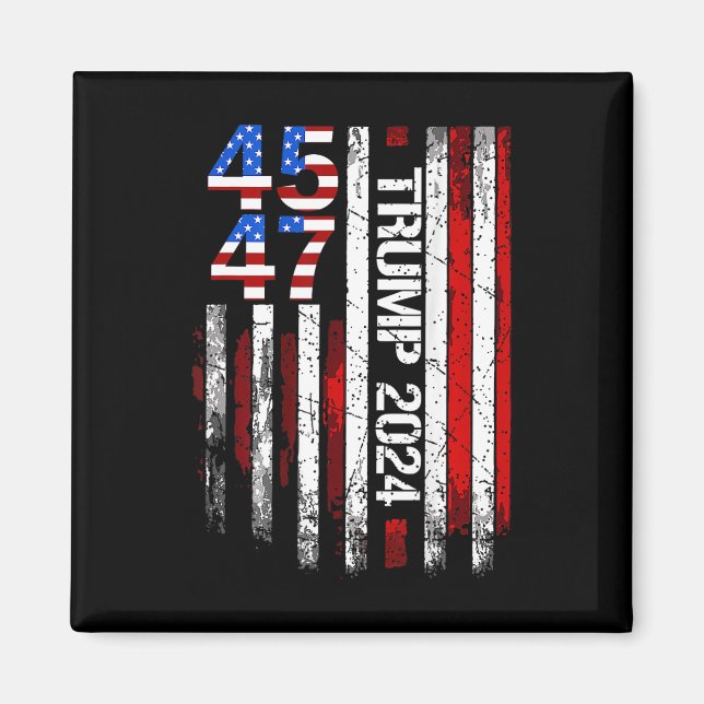 Imán 2024 45 47 Retro de bandera estadounidense antigua (Frente)