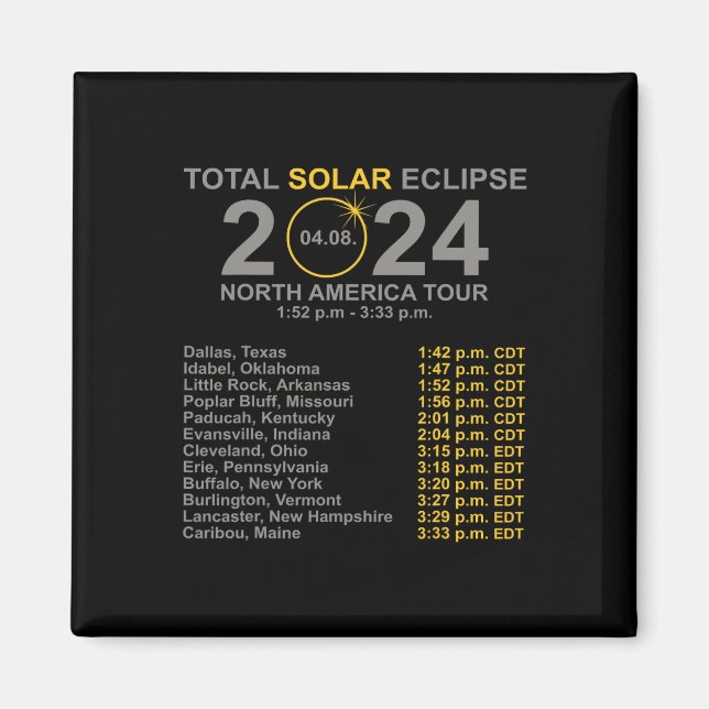 Imán 2024 Eclipse Solar Total 8 De Abril Ruta Del Eclip (Frente)