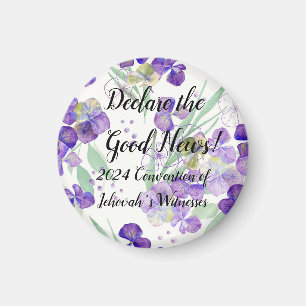 Imán 2024 JW Convention Hydrangea petals customizable