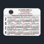 Imán 2024 Personalizado del calendario Nombre del logot<br><div class="desc">Estos imanes flexibles para el calendario 2024, de aspecto profesional, son perfectos para la marca y el marketing de su empresa. Tienen números en negrita en blanco y negro. Por encima de eso, marca tu negocio con tu logo corporativo, nombre de negocio, sitio web, teléfono, dirección y un lema. Estos...</div>