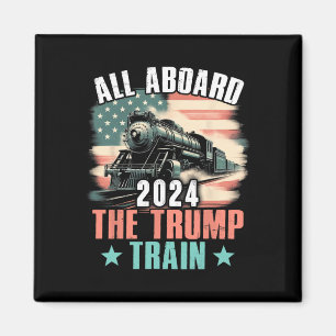 Imán 2024 Todo A Bordo De La Bandera De Trump Train 202