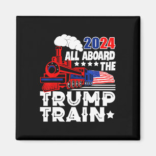 Imán 2024 Todo A Bordo Del Tren Trump Bandera Estadouni