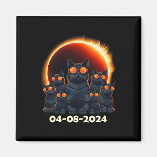 Imán 2024 Total Eclipse Solar Gato Que Coincide Con Fam