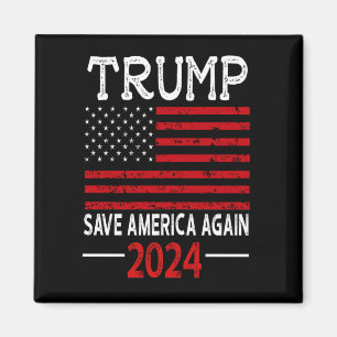Imán 2024 Trump Salva América De Nuevo Bandera De EE. U