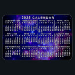 Imán 2025 Año Calendario mensual Nebulosa del espacio u<br><div class="desc">Este imán flexible del calendario mensual de 2025 muestra los días de la semana de cada mes en blanco sobre un fondo del espacio exterior hecho de la pequeña nube magelánica teñida de azul. La Nube Magelánica Pequeña es una galaxia de unos 200.000 años luz que orbita nuestra propia galaxia...</div>