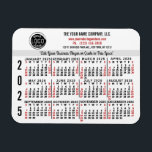 Imán 2025 Personalizado del calendario Nombre del logot<br><div class="desc">Estos imanes flexibles para el calendario 2025, de aspecto profesional, son perfectos para la marca y el marketing de su empresa. Tienen números en negrita en blanco y negro. Por encima de eso, marca tu negocio con tu logo corporativo, nombre de negocio, sitio web, teléfono, dirección y un lema. Estos...</div>