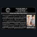Imán 2025 Personalizado del calendario Nombre del logot<br><div class="desc">Estos imanes flexibles para el calendario 2025, de aspecto profesional, son perfectos para la marca y el marketing de su empresa. Tienen números en negrita en blanco sobre negro. Por encima de eso, marca tu negocio con tu logo corporativo, nombre de negocio, sitio web, teléfono, dirección y un lema. A...</div>