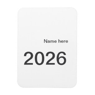 Imán 2026 2027 2028 nombre título aquí año letra negrit