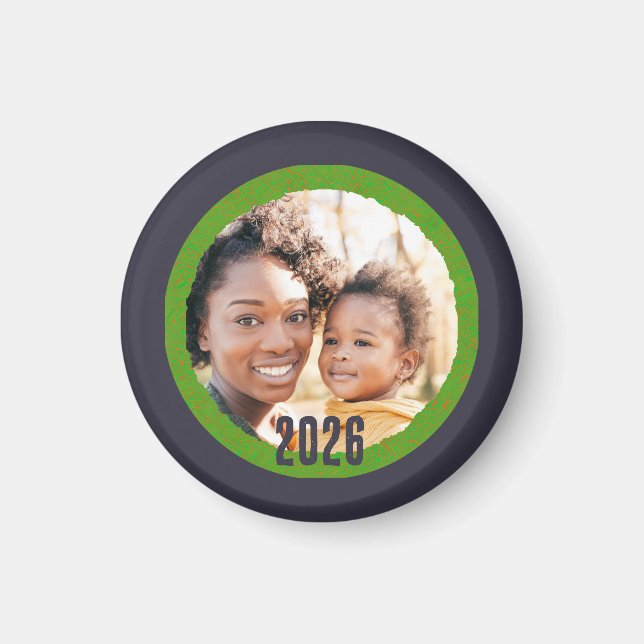 Imán 2026 Add Photo New Year Magnet (Frente)