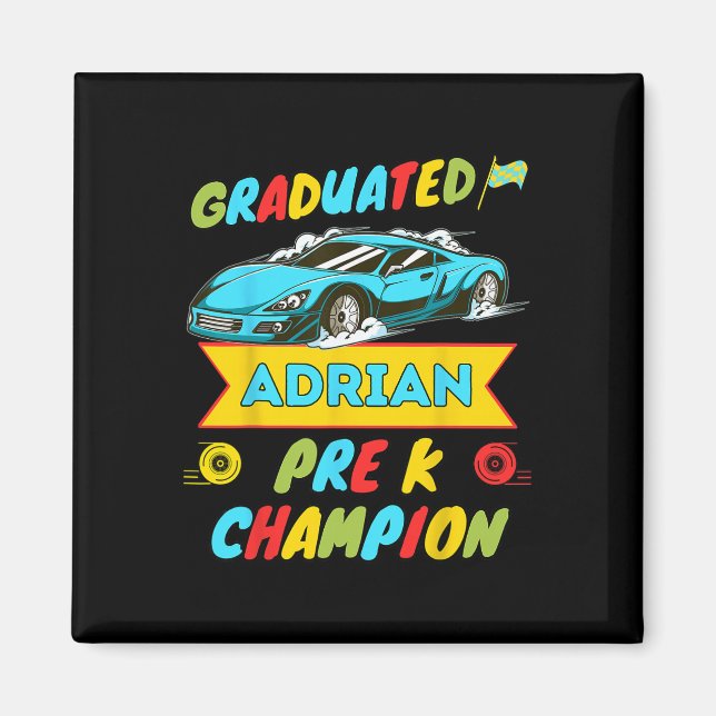 Imán 2026 Auto Adrian Personalizado Último Día De Pre K (Frente)