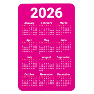 Imán 2026 Calendar Magnet | Custom colors