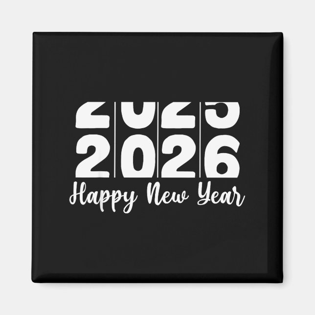 Imán 2026 Happy New Year Bold Numbers Celebration Party (Frente)