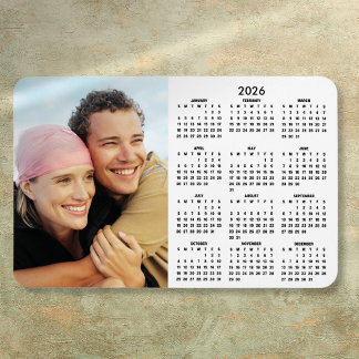 Imán 2026 Modern Calendar Photo Magnet