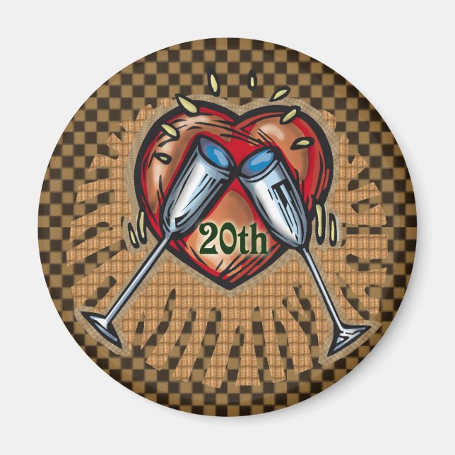 Imán 20.º Aniversario Boda (Frente)