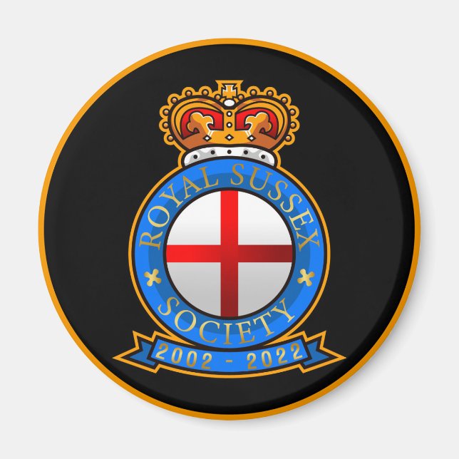 Imán 20° Aniversario de la Sociedad Real de Sussex del  (Frente)