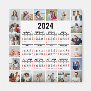 Imán 20 Collage de fotos 2024 Año A La Vista Calendario