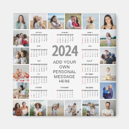 Imán 20 Collage de fotos 2024 Año A La Vista Calendario
