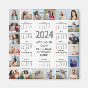 Imán 20 Collage de fotos 2024 Año A La Vista Calendario