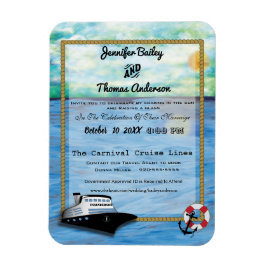 Imán 20XX Invitación a la boda acuarela de cruceros