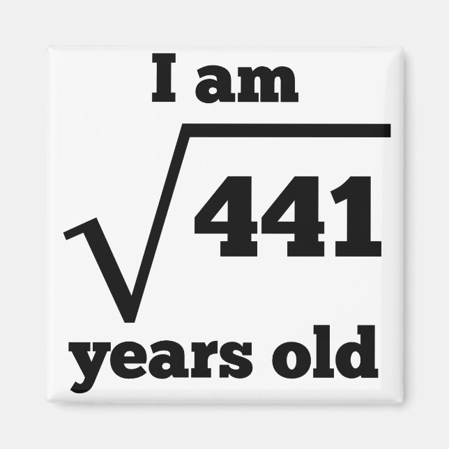 Imán 21.ª Raíz cuadrada de cumpleaños (Frente)