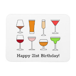 Imán 21.ª Tarjeta de Cumpleaños