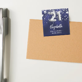 Imán 21 años estrellas de plata azul marino