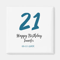 21 cumpleaños negrita letra azul simple mínimo