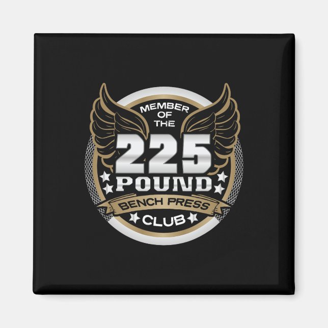Imán 225 Pound Bench Press Club For Powerlifter Weightl (Frente)