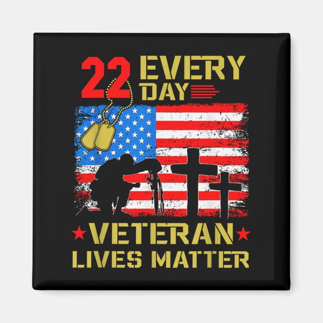 Imán 22 Veterans A Day Veteran Suicide Prevention Aware (Frente)
