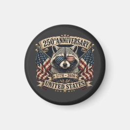 Imán 250º Aniversario USA Mapache Vintage 4 de Julio