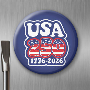 Imán 250º cumpleaños de Estados Unidos - Groovy USA 250