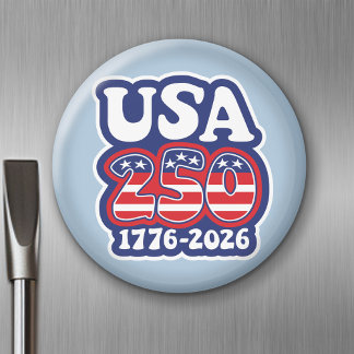 Imán 250º cumpleaños de Estados Unidos - Groovy USA 250
