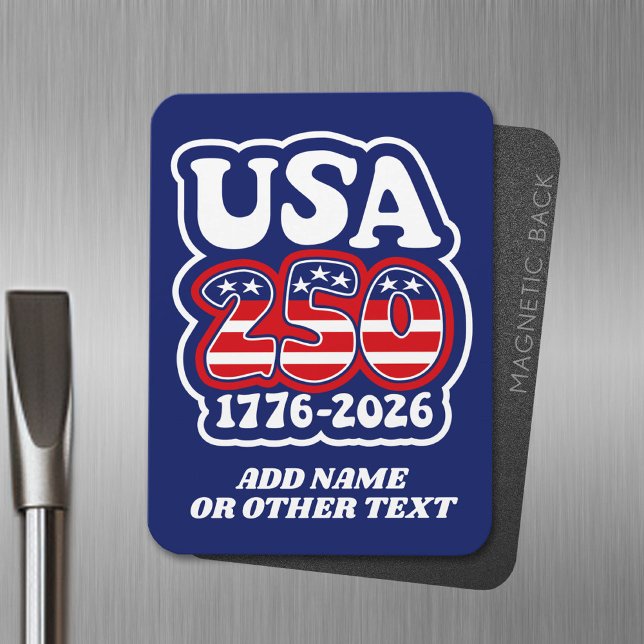 Imán 250º cumpleaños de Estados Unidos - Groovy USA 250 (USA 250 Magnet)