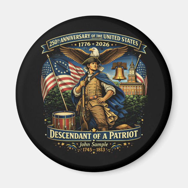 Imán 250 Aniversario EE. UU. 1776–2026 Patrimonio Ameri (Frente)