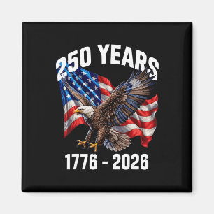 Imán 250 años 1776-2026 Bandera del águila patriótica 2