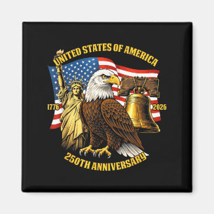 Imán 250 años 1776-2026 Cumpleaños 250 Águila Libertad