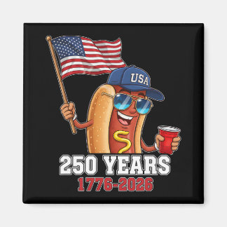 Imán 250 años 1776-2026 Cumpleaños 250 Hotdog