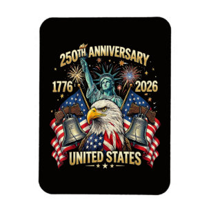 Imán 250 años aniversario americano 1776-2026 bandera d