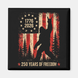 Imán 250 años de Bigfoot patriótico americano 1776-2026