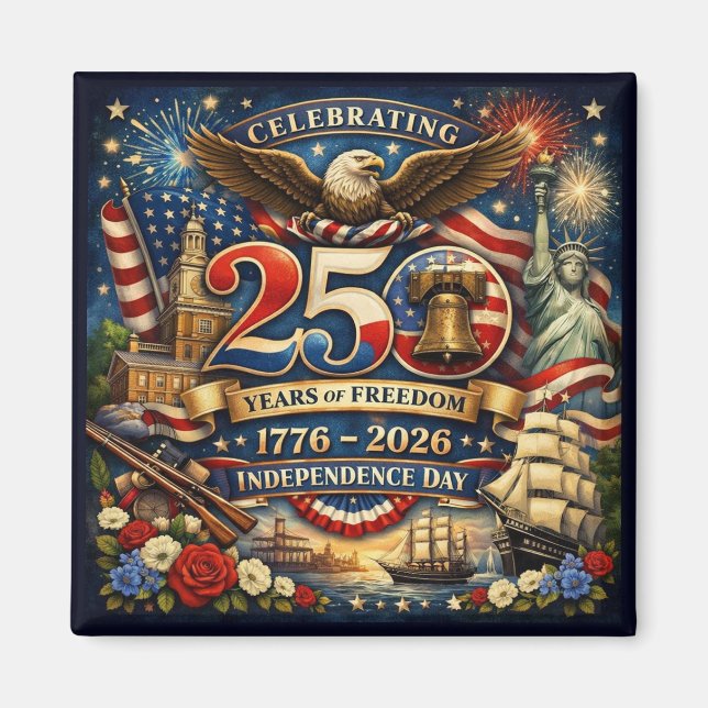 Imán 250 Años de Libertad (1776–2026) (Frente)