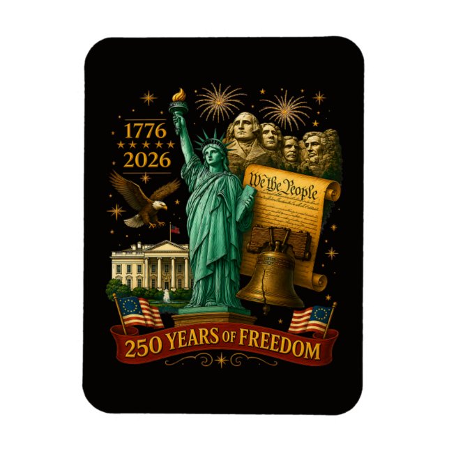 Imán 250 años de libertad estadounidense (Vertical)