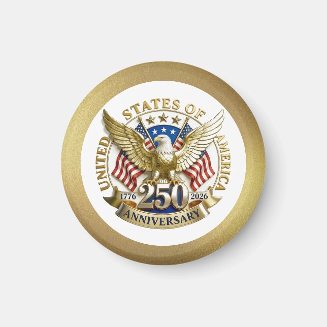 Imán 250th Anniversary USA Patriotic | 1776–2026 (Frente)