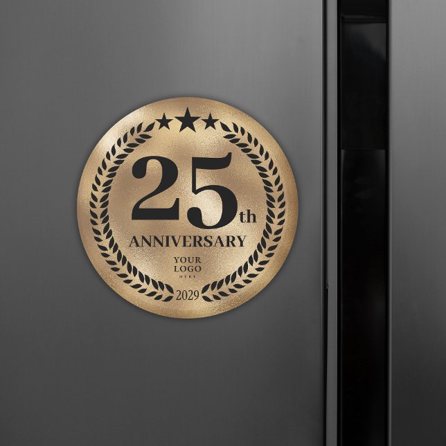 Imán 25.º oro del aniversario de los negocios (25th Business Anniversary Gold Magnet
)