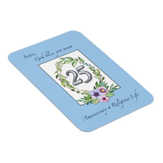 Imán 25° aniversario de la corona católica y la plata (Lado Derecho)