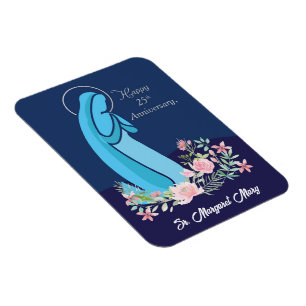 Imán 25° Aniversario de la flor rosa monja de la vida r