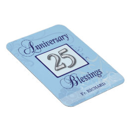 Imán 25 años en azul y plata