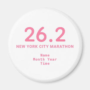 Imán 26.2 Marathon Runner Pink personalizado